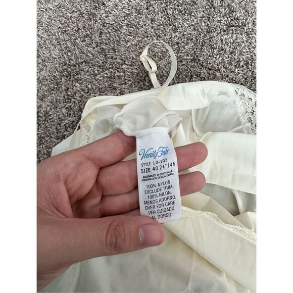 vintage vanity fair cream lace trim slip lingerie nightgown dress size 40 - Picture 5 of 6